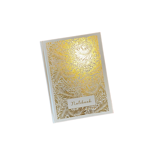 White Larkspur journal Lined- Gold foiled